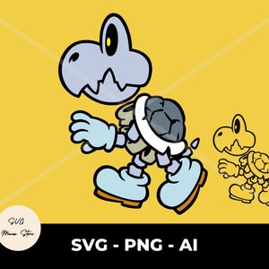 Fichiers svg en couches Dry Bones, Super Mario SVG