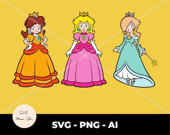 スーパーマリオプリンセスSVGパック：ピーチ、デイジー、ロゼッタ
