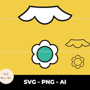 Daisy Kostüm SVG, Daisy Kostüm SVG, Digital Super Mario Plotterdatei, Princess Daisy Kostüm, Prinzessinnenkleid, Cricut geschnitten Datei, Instant Download