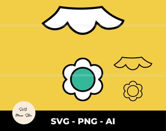 Prinzessin Daisy Kostüm SVG: Lagen-Kleid, Cricut Cut Datei (Digitaler Download)