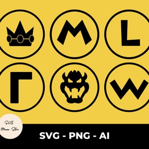 Super Mario Logo SVG Bundle: Cricut Cut Dateien (Digitaler Download)