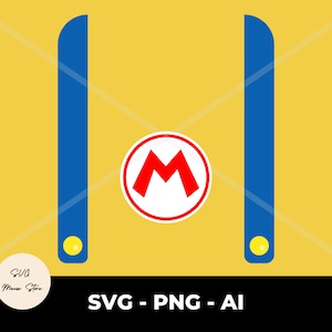 Digital Super Mario SVG PNG, Mario Plumber Dress png, Mario svg Costume, Instant download