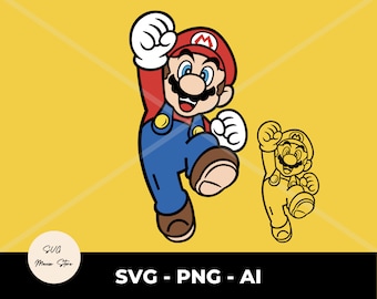 Super Mario SVG: Mario Bros Character Cut File, Cricut (Digital Download)