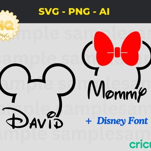 Personalizza il modello SVG del viaggio in famiglia di Topolino 2024, SVG mamma papà, personalizza il regalo SVG, carattere Disney dei cartoni animati, file di taglio SVG dell'alfabeto del topo per il compleanno