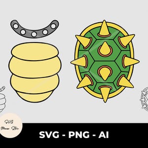 Bowser Kostüm Kleid svg, Super Mario svg-Dateien, Digital Download, Geburtstag T-Shirt png, Cricut Cut Datei, Silhouette