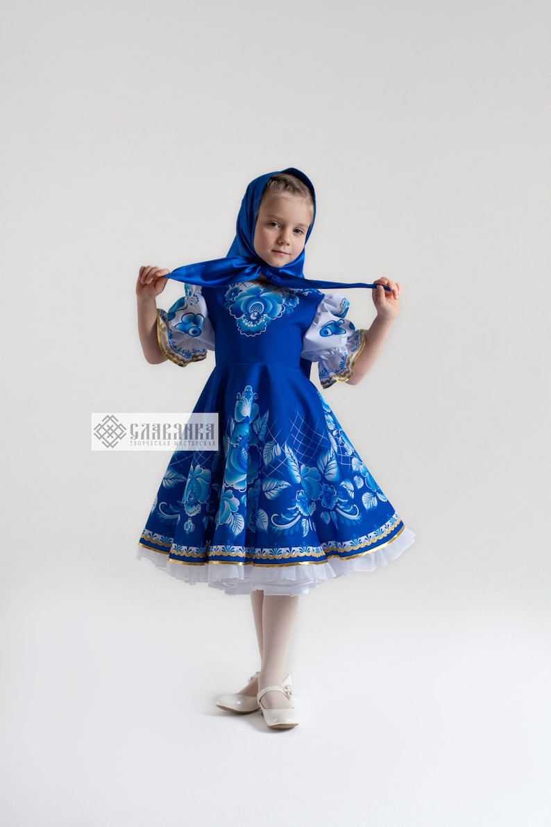 Russian Folk Costume for Girl Russian Folk Costume Dress in Etsy