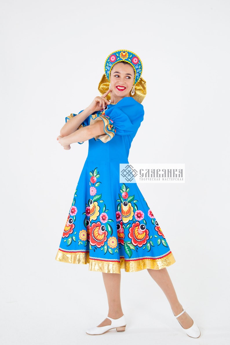 Russian Folk Dance Costume Gorodets Costume for the Show Etsy