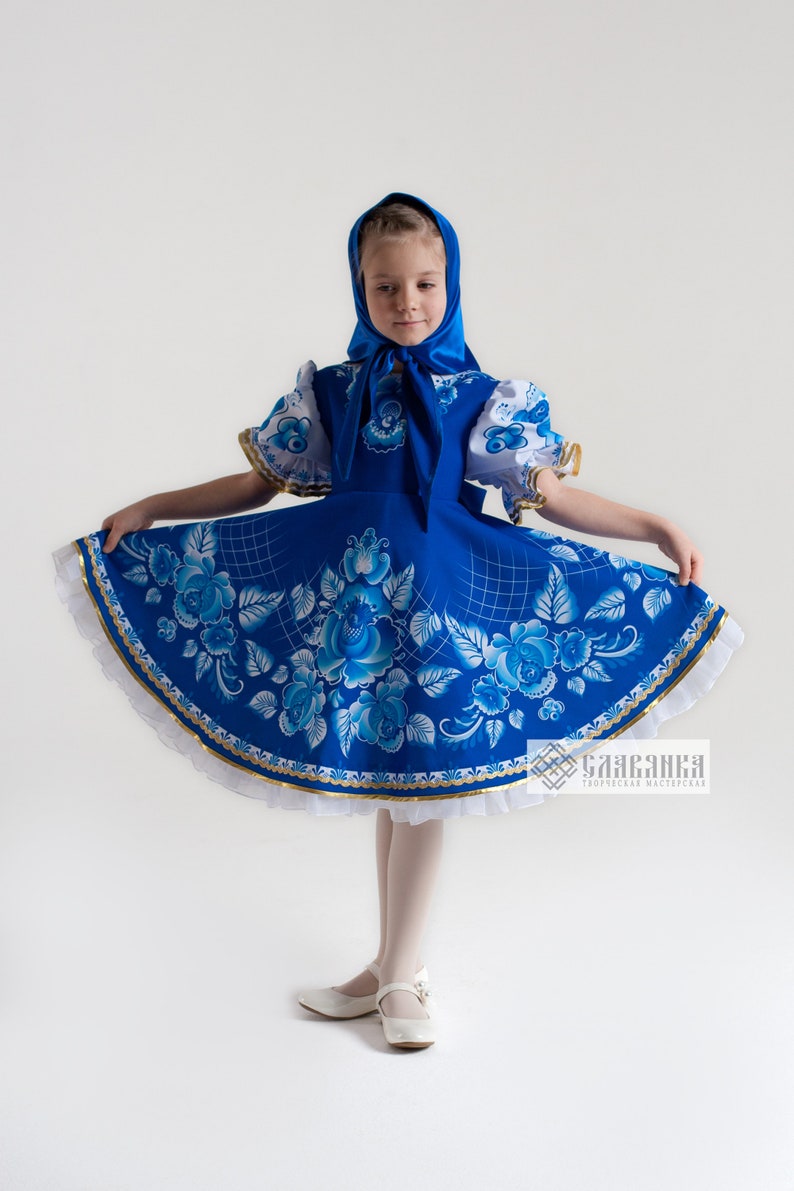 Russian Folk Costume for Girl Russian Folk Costume Dress in Etsy