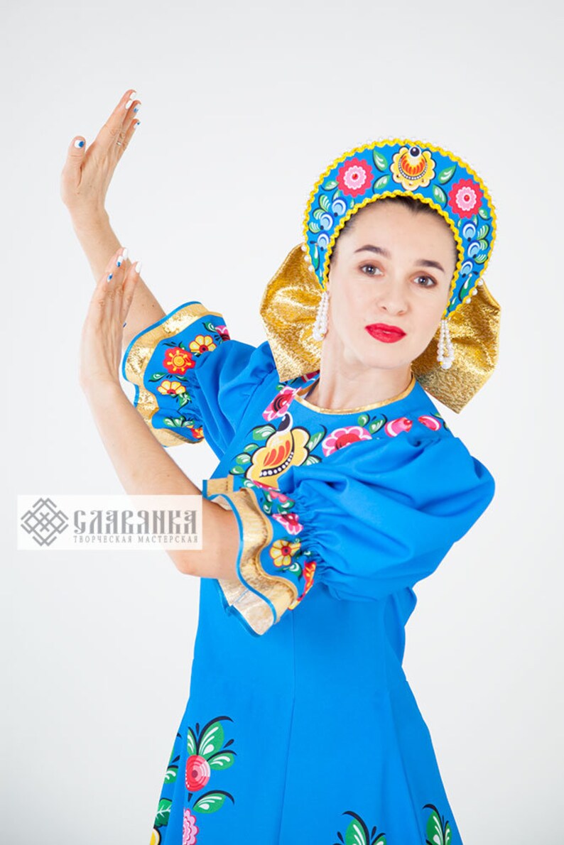 Russian Folk Dance Costume Gorodets Costume for the Show Etsy