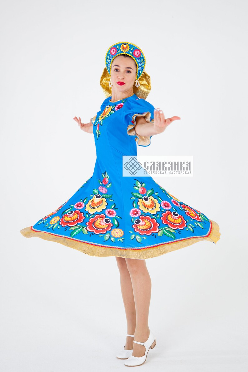 Russian Folk Dance Costume Gorodets Costume for the Show Etsy