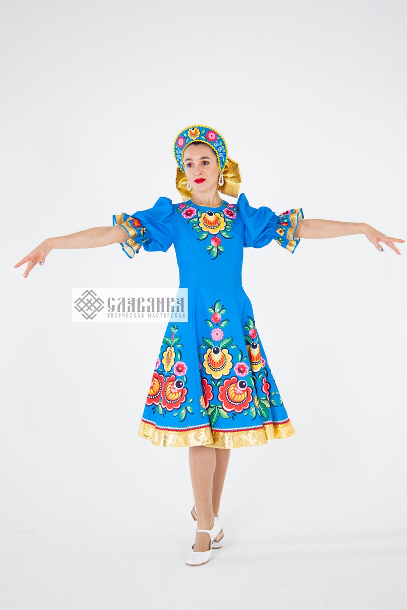 Russian Folk Dance Costume Gorodets Costume for the Show Etsy