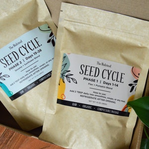 Organic Seed Cycle Kit: Flax, Pumpkin, Sesame, Sunflower - 32-Day Supply