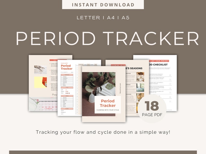 Period Tracker Cycle Syncing Journal Menstrual Cycle Planner Instant