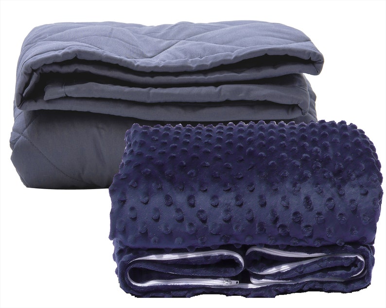 Weighted Blanket With Removable Cover 5 10 15 20 Lbs Etsy