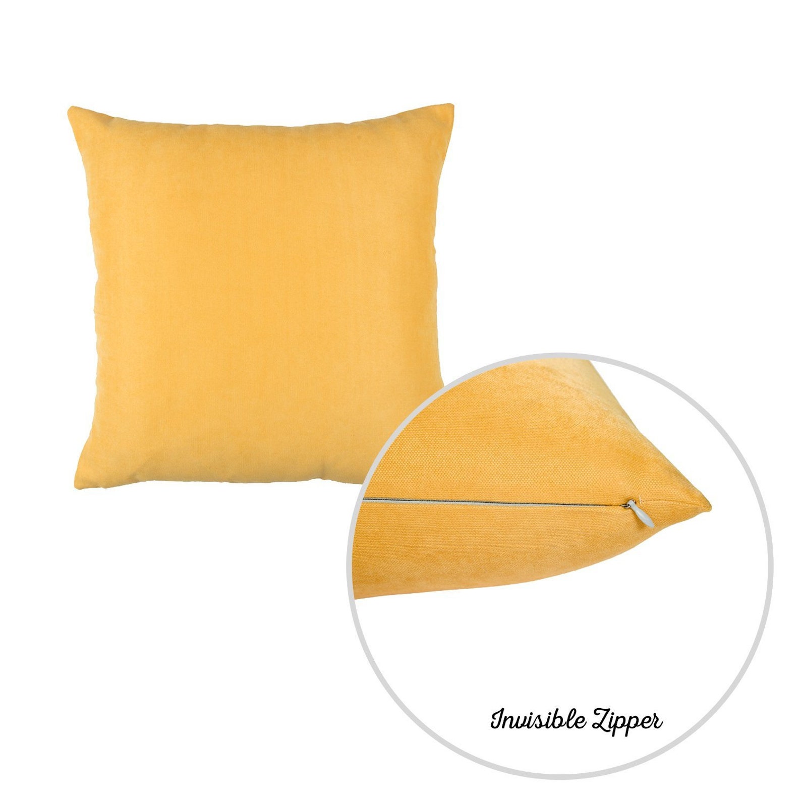 Yellow Euro Square Throw Pillow Cover Set of 2 Etsy