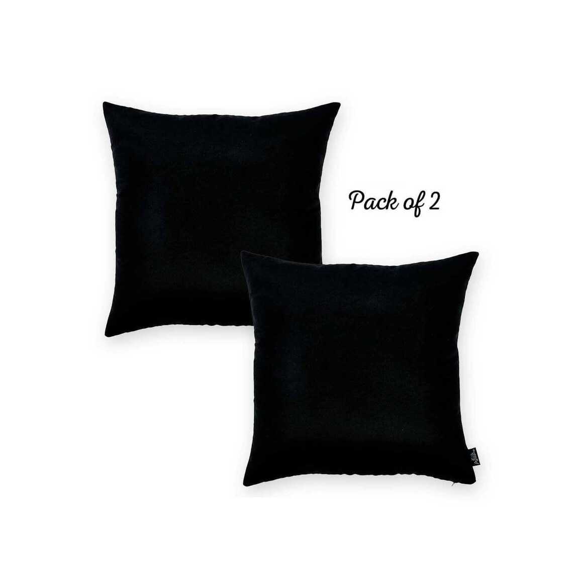 Black Square Throw Pillow Cover Set of 2 Sizes Etsy