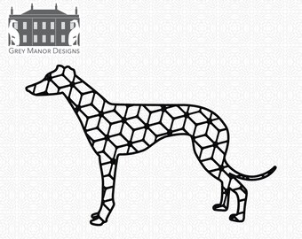 Greyhound Geo Pattern White - Printable/Cuttable - File Types .ai, .eps, .pdf, .jpg, .png, .svg
