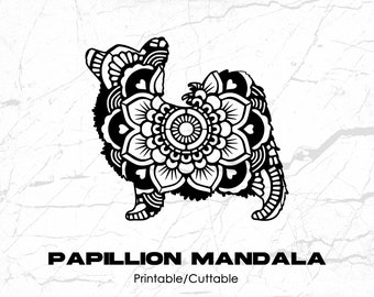 Papillion Mandala Printable/Cuttable - File Types .eps, .pdf, .jpg, .png, .svg .dfx