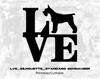 Lve_Silhouette_Standard Schnauzer - Printable/Cuttable - File Types .eps, .pdf, .jpg, .png, .svg .dfx