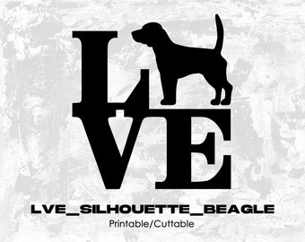 Lve_Silhouette_Beagle - Printable/Cuttable - File Types .eps, .pdf, .jpg, .png, .svg .dfx