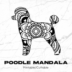 Poodle Mandala Printable/Cuttable - File Types .eps, .pdf, .jpg, .png, .svg .dfx