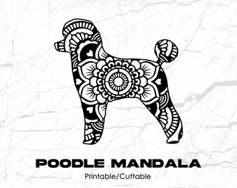 Poodle Mandala Printable/Cuttable - File Types .eps, .pdf, .jpg, .png, .svg .dfx