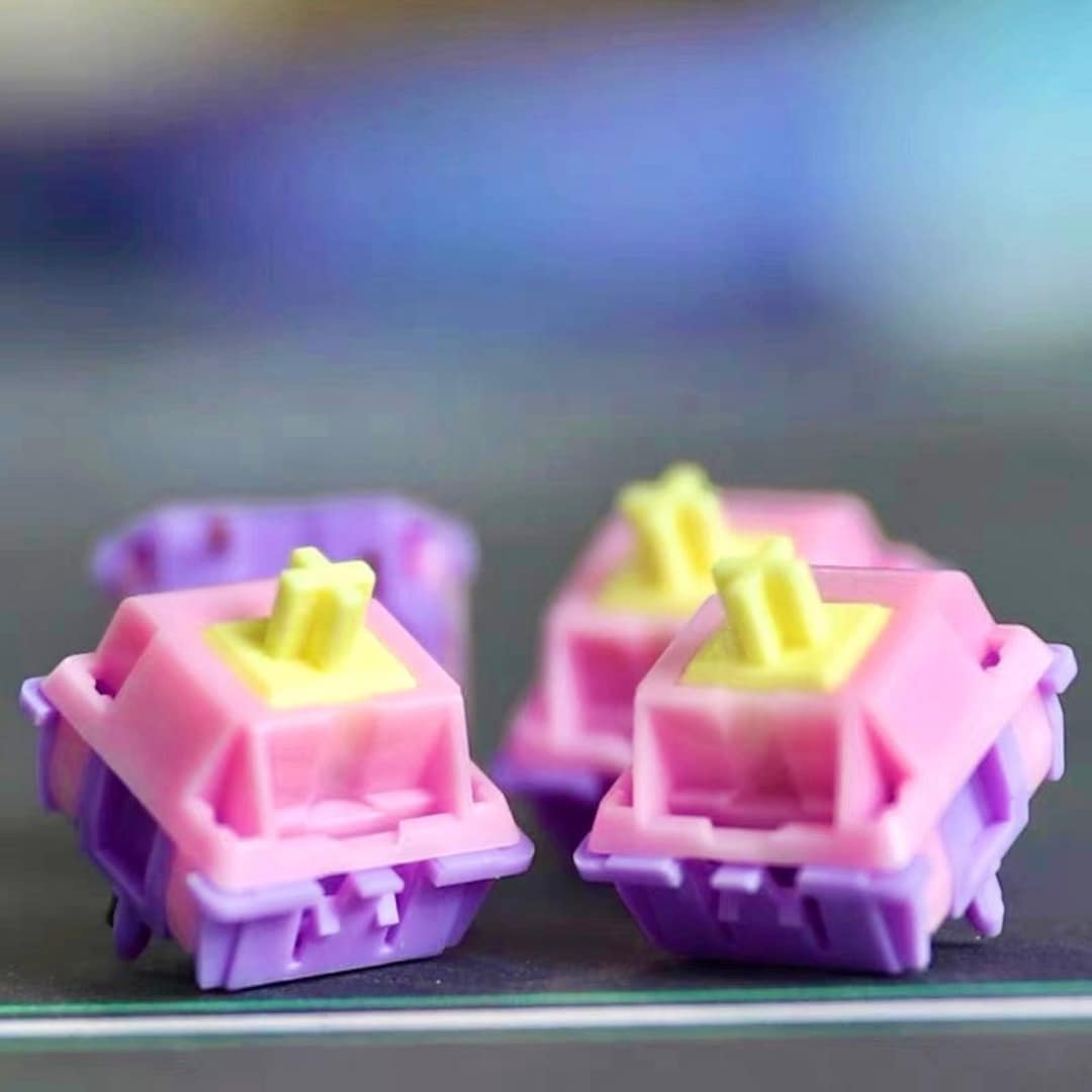 Banana Split Switches Mechanical Keyboard Keycaps Pom Gold Plated Gamer