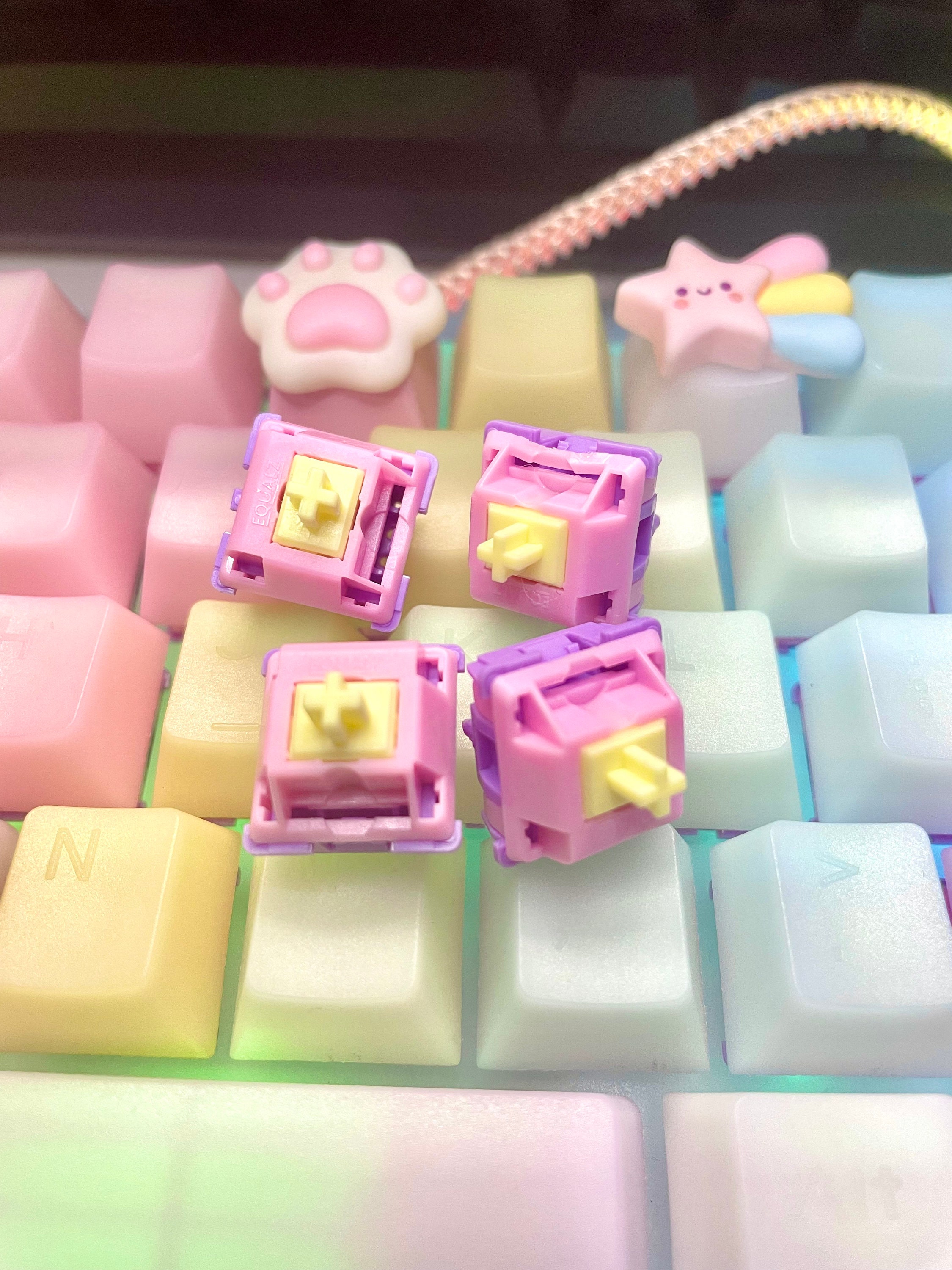 Banana Split Switches Mechanical Keyboard Keycaps Pom Gold Etsy Singapore