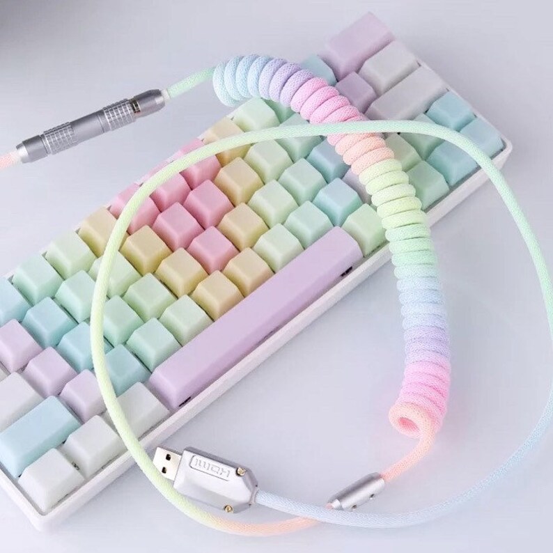 Rainbow Pom Jelly Keycaps Pudding Keycaps Custom Keycaps Etsy