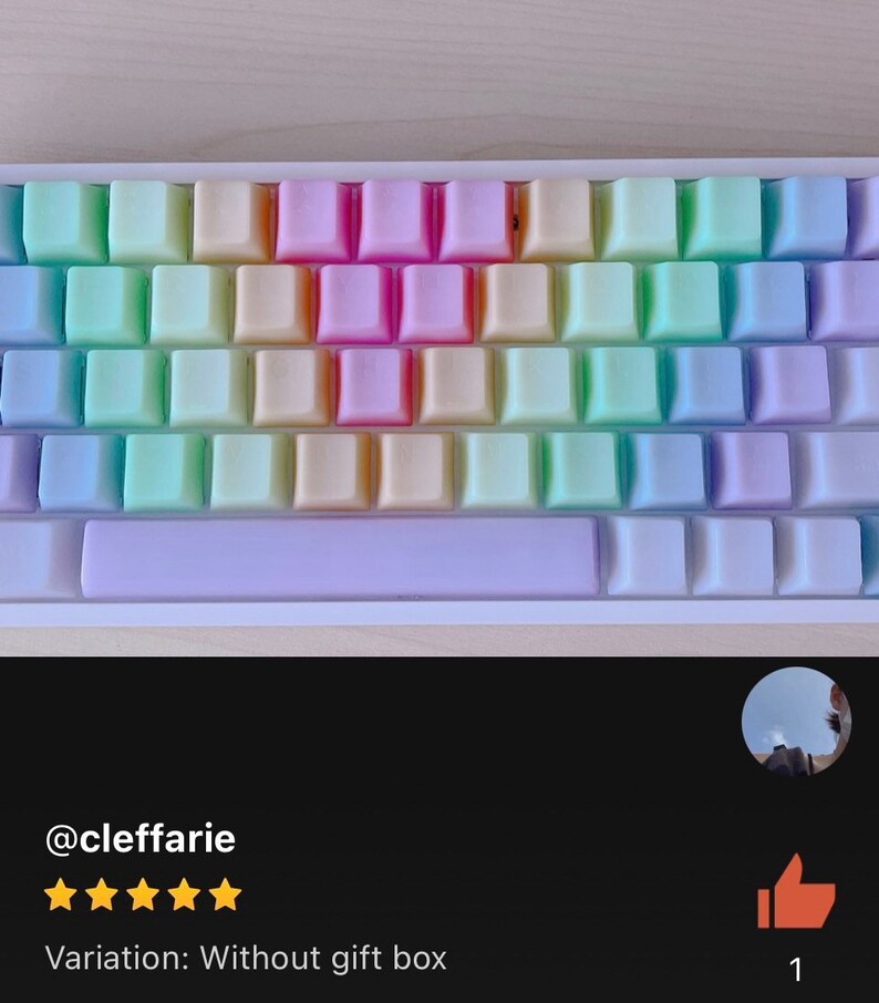 Top Carvings Custom Keycaps Rainbow Pom Jelly Keycaps Pastel Etsy