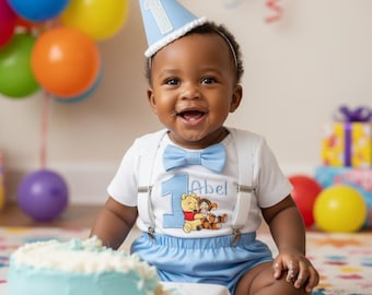 Honey Bear First Birthday Outfit – Personalised Baby Cake Smash Set