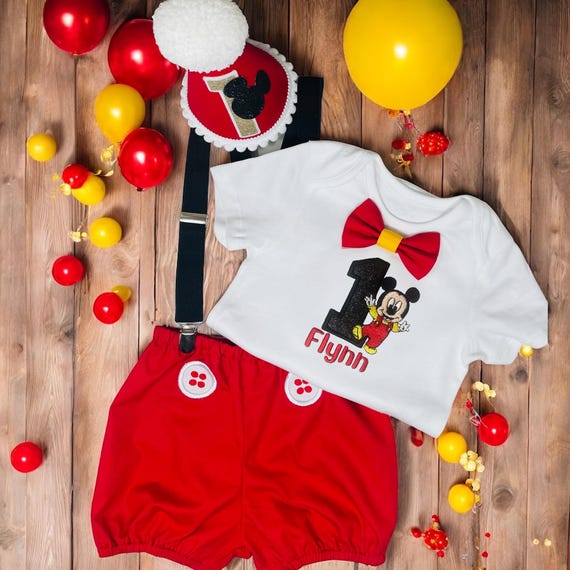 mickey smash cake outfit