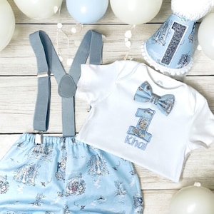 Classic Peter Rabbit Personalised Vintage Style Cute Baby Blue Boy&#39;s 1st Birthday Cake Smash  Party Outfit Handmade bloomers shorts hat UK