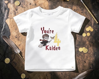 Wizard Birthday Top | Personalised Cake Smash Outfit | Embroidered Name Age Shirt