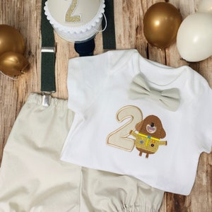 Personalised Baby Boy&#39;s Cake Smash  Party Outfit, Character outfit, 1st Birthday set, Handmade 12-18 dickie bow bloomers shorts hat UK