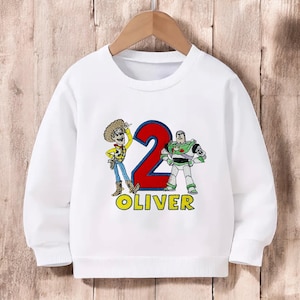 Personalised Toy Story 1st Birthday Sweatshirt – Woody Theme, Custom Name, Soft & Cosy Baby Jumper, Perfect Birthday Outfit for Boys  Girls