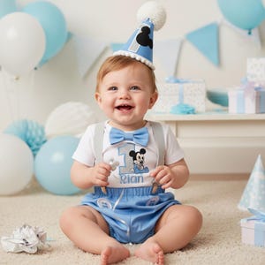 Mickey Mouse Birthday Outfit Blue - Etsy