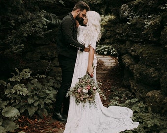 MADE TO ORDER - Wandering Willow - One Size Fits Most Lace Dress - Boho Lace Dress - Maternity Dress - Wedding Dress