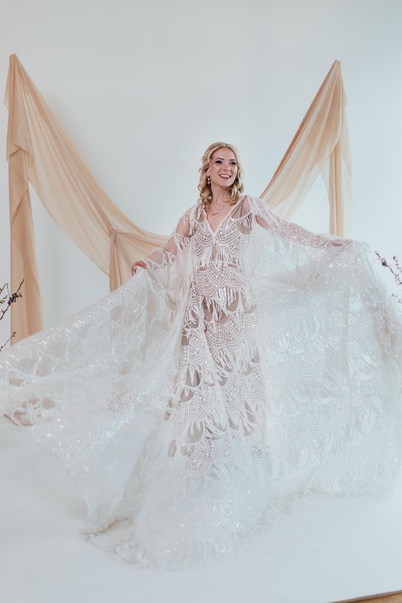 Made-to-Order White Sequin Gatsby Dress - Wedding, Maternity Made-to-Order White Sequin Gatsby Dress - Wedding, Maternity