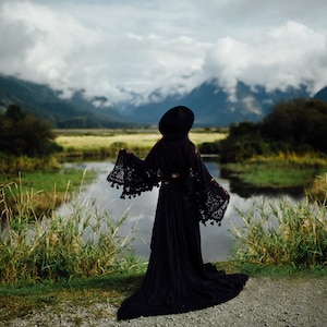 MADE TO ORDER - Dark Spirit - One Size Fits Most Lace Dress - Boho Lace Dress - Maternity Dress
