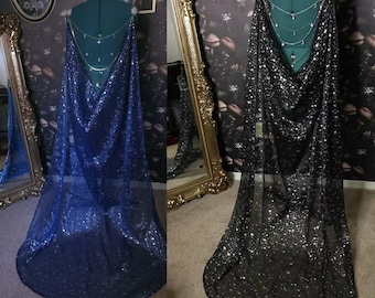 MADE TO ORDER: Celestial Cape with Detachable Back Chain - fantasy ball - wedding cape