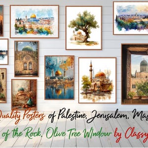 Al-Aqsa mosque, Al Quds, Old architecture, Jerusalem, Palestine,Masjid AlAqsa, Boho wall art, Islamic Decor Muslim Printable Vintage Poster