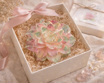 Vela de flor de loto / Vela floral hecha a mano / Decoración estética para el hogar / Regalo para ella / Vela de meditación / Vela de lujo de cera con forma de flor estilo boho