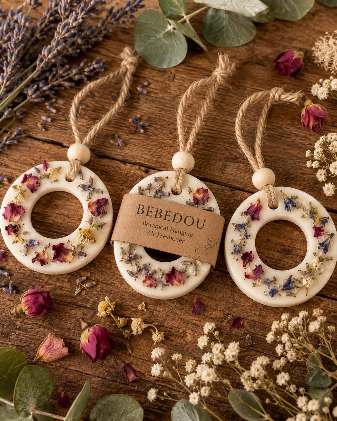 Botanical Wax Air Freshener Hanger Set | Handmade Floral Soy Wax ...