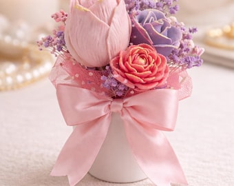 Handgemachte Rose Bouquet Kerze | Romantisches Blumengesteck, Home Decor