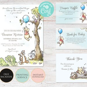 free printable winnie the pooh baby shower invitations