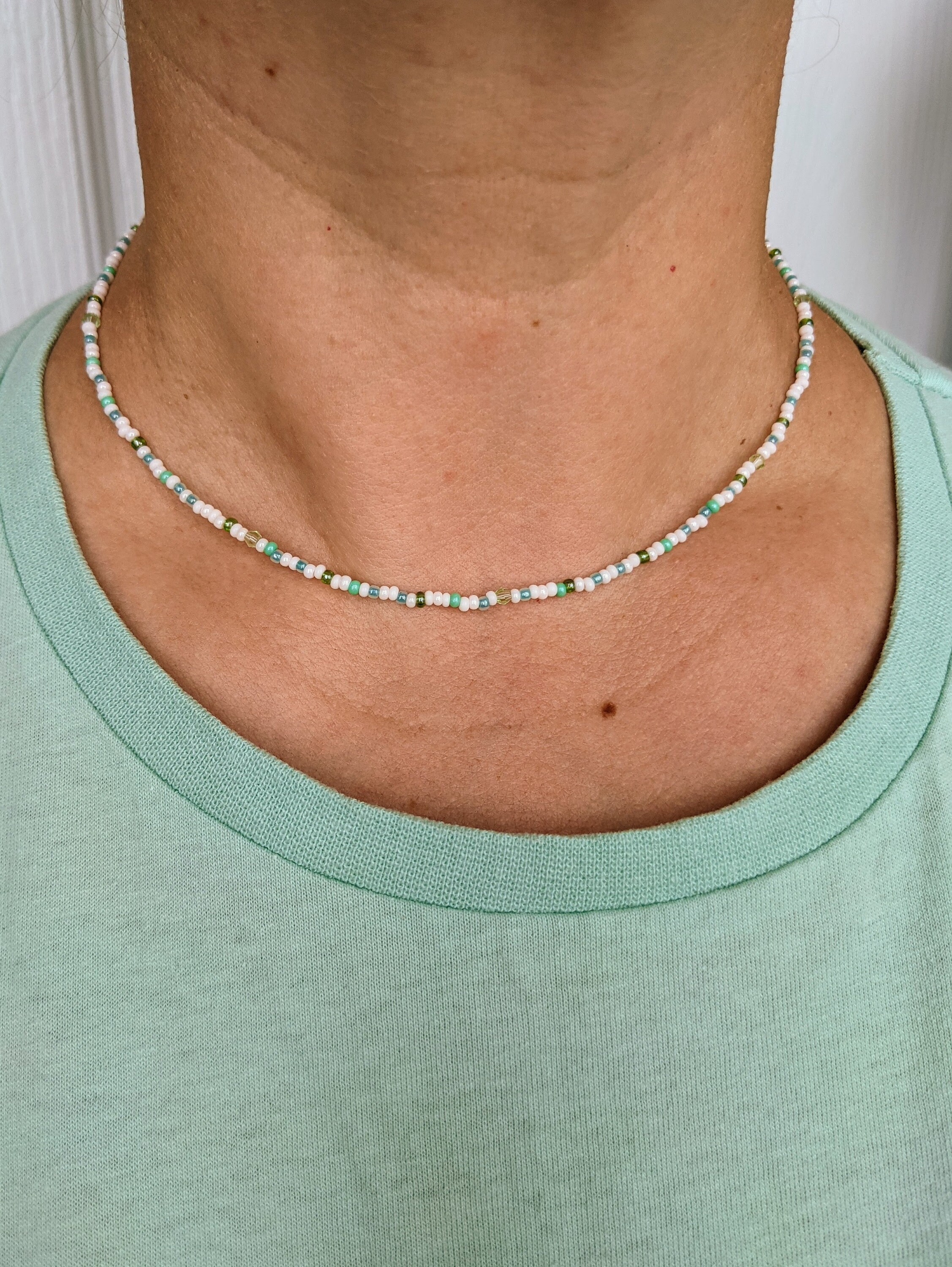 aesthetic seed bead necklace