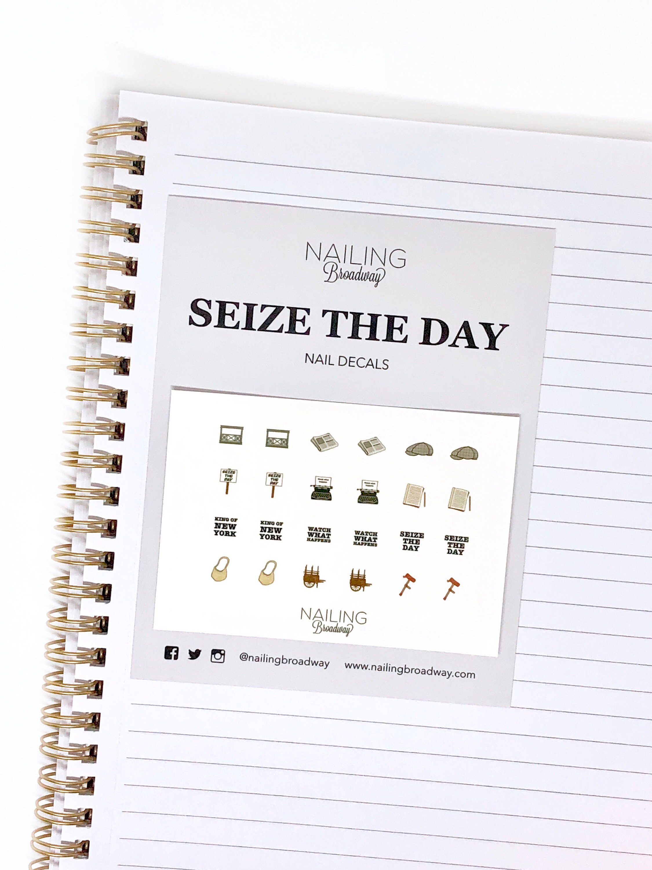 Seize The Day Nail Decals Inspired By Newsies The Broadway Etsy