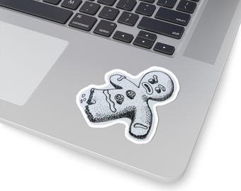 Shrek Gingy Sticker: Handgezeichnetes Stippeldesign, Laptop/Journal Accessoire