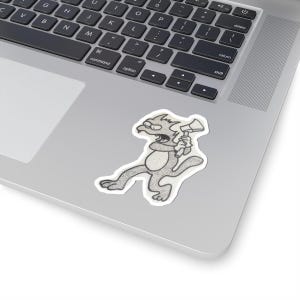 Sticker karaktersticker Scratchy Cat, Simpsons-laptopdecor, leuke dagboekversieringen, cadeau voor cartoonliefhebbers, schattige zwart-wit kunst